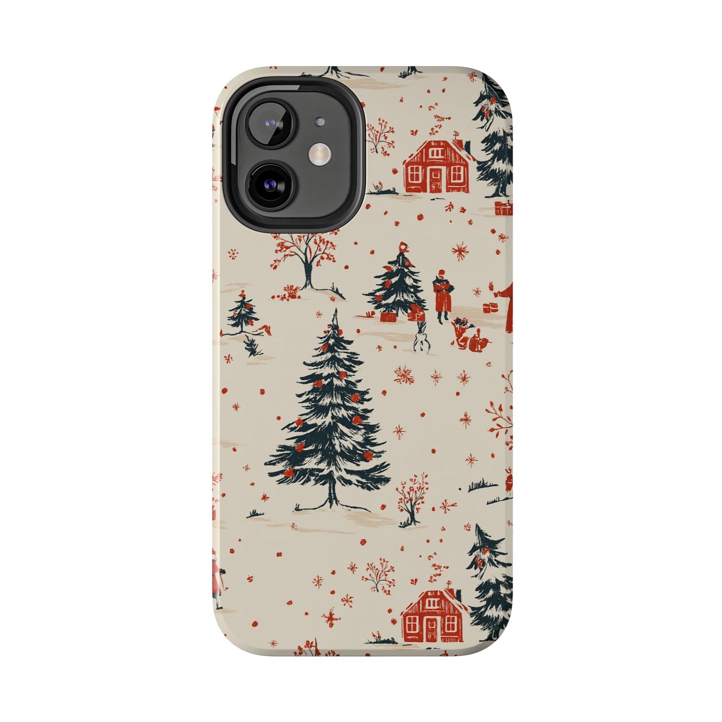 Winter Village Holiday Tough iPhone Case — Vintage Holidays & Snow Scene