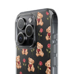 Romantic Teddy Bear Impact-Resistant Phone Case with Heart Design