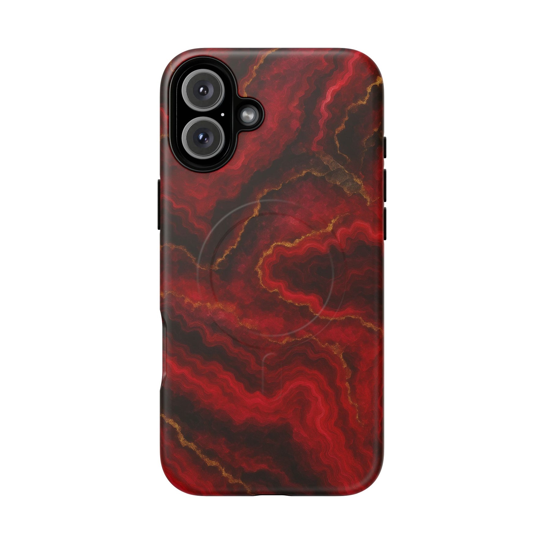 Red Marble iPhone Case with MagSafe - Shamo's