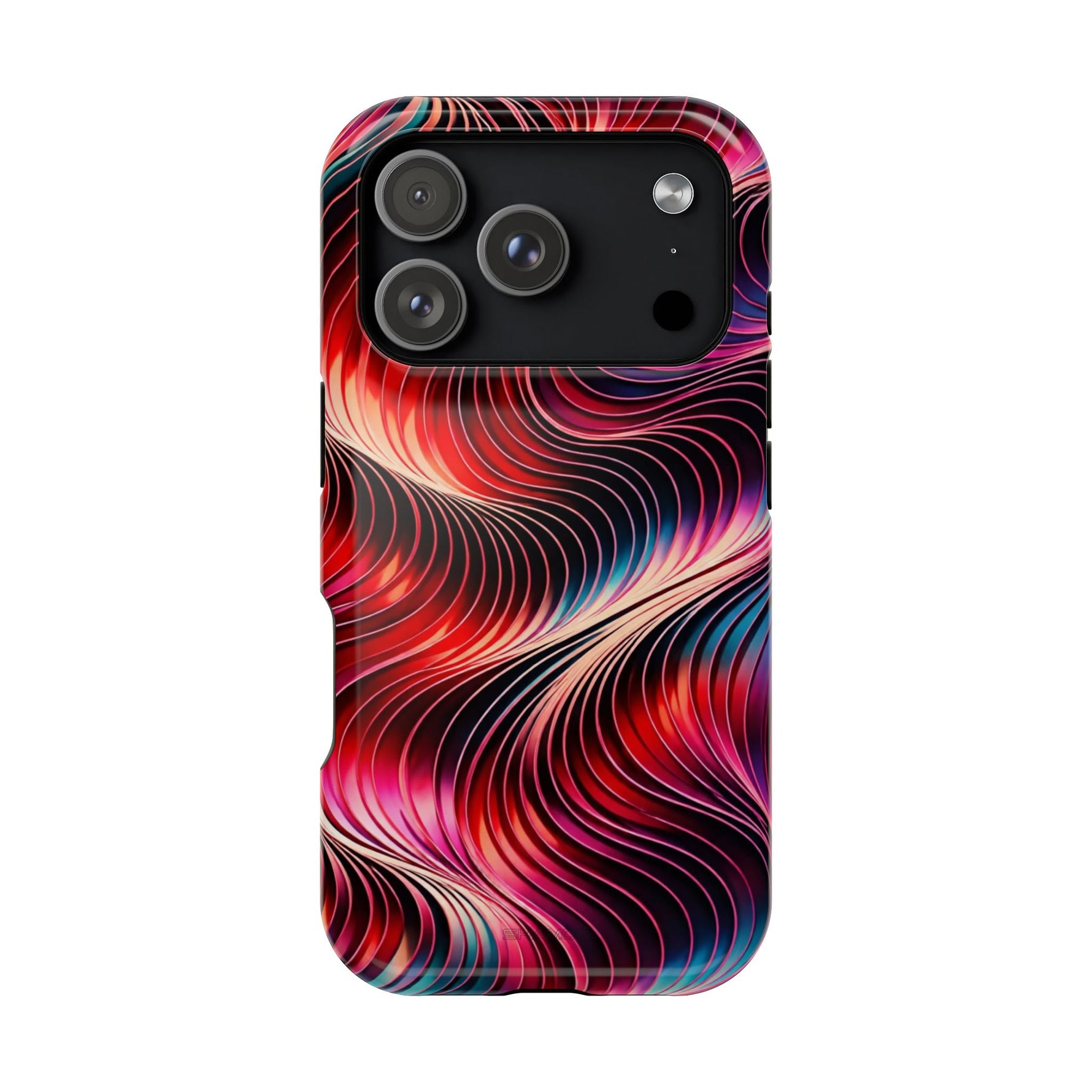 Abstract Red Wave Magnetic Impact-Resistant Phone Case | MagSafe