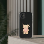 Romantic Teddy Bear Impact-Resistant iPhone Case with Heart Design - Shamo's