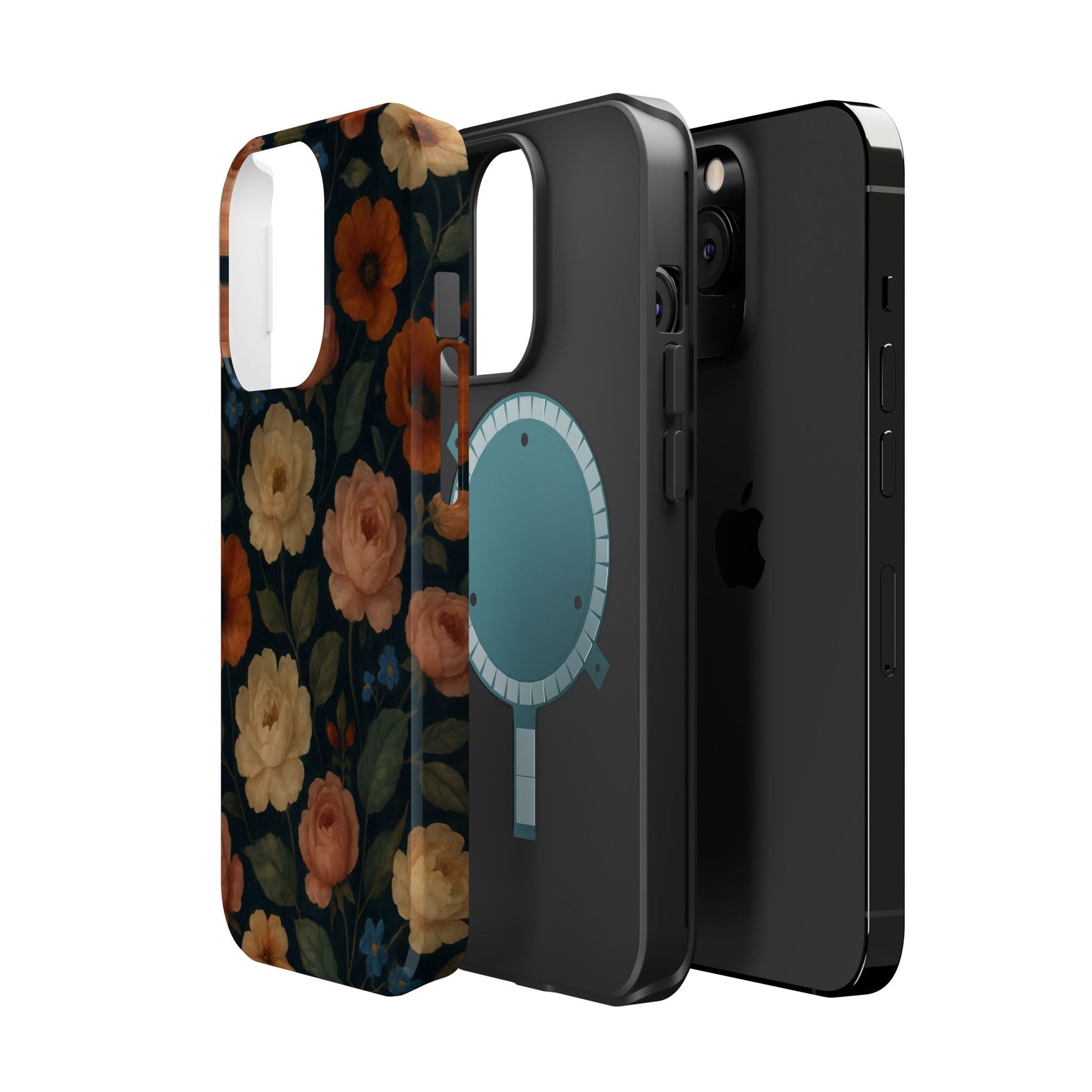 Floral Vintage Rose Magnetic Impact iPhone Case with MagSafe  Shamo's