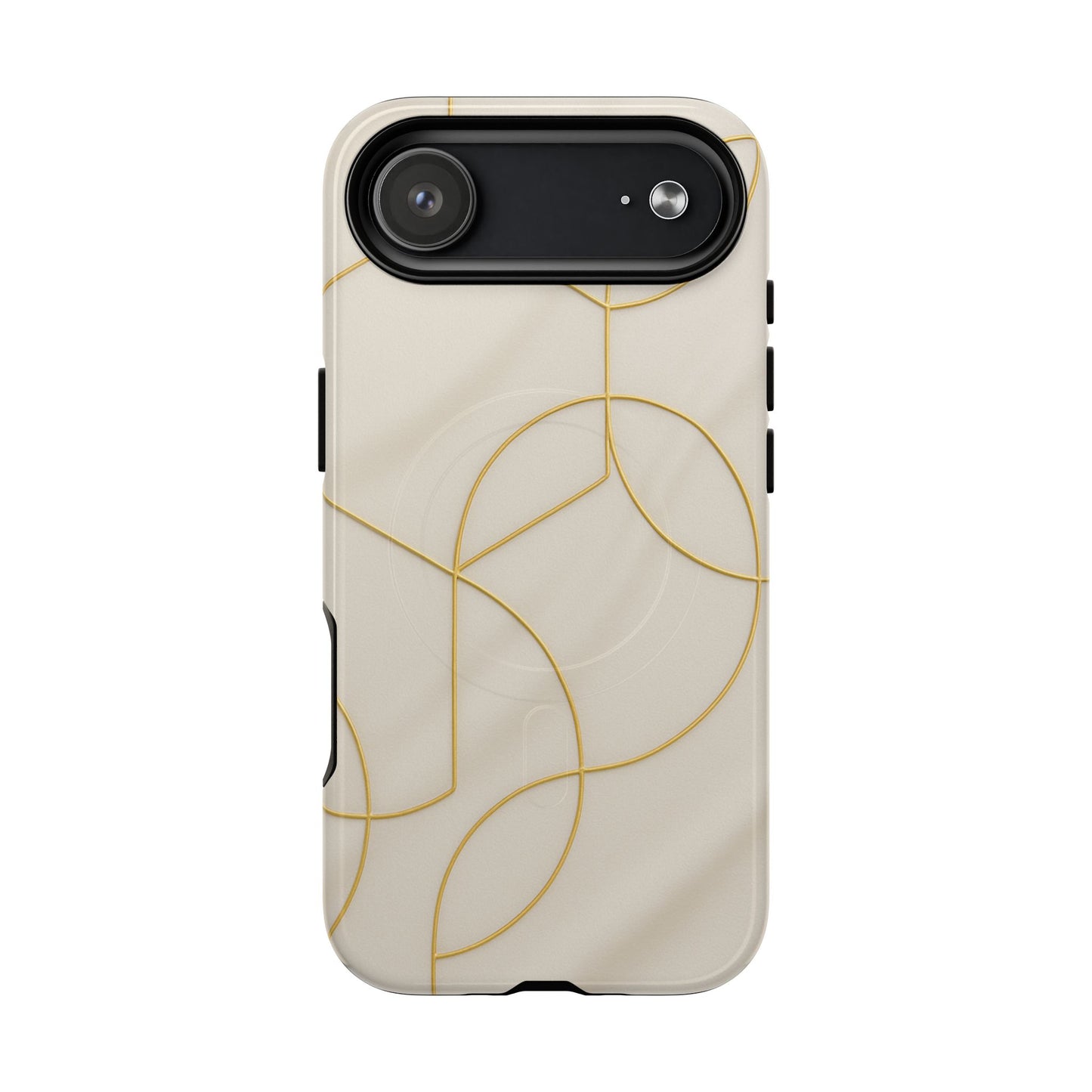 Gold Geometry on Silk Luxury Series iPhone Case with MagSafe - Shamo's