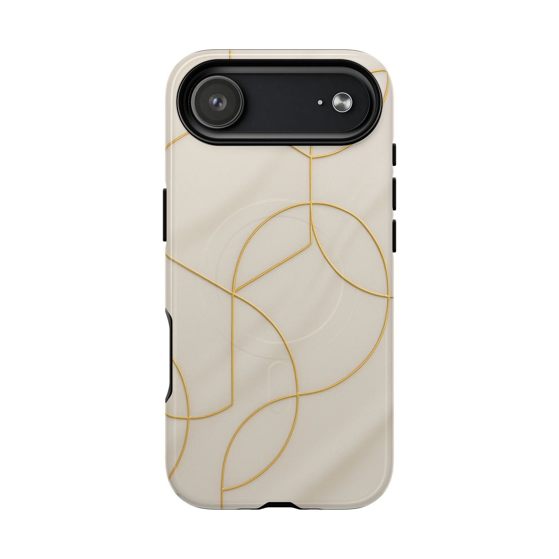 Gold Geometry on Silk Luxury Series iPhone Case with MagSafe - Shamo's