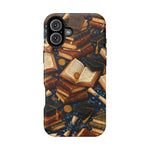 Vintage Books & Graduation Caps MagSafe Phone Case, Impact-Resistant Graduation Gift - iPhone 16 Plus / Matte - Shamo's