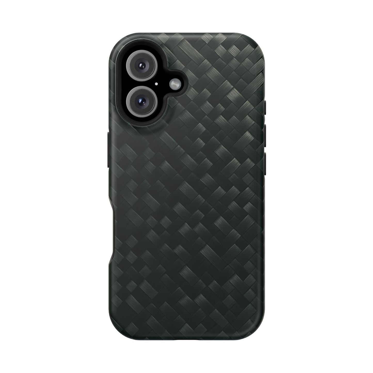 Dark Carbon Fiber Texture Magnetic Impact-Resistant iPhone Case | MagSafe compatible  Shamo's iPhone 16 / Matte