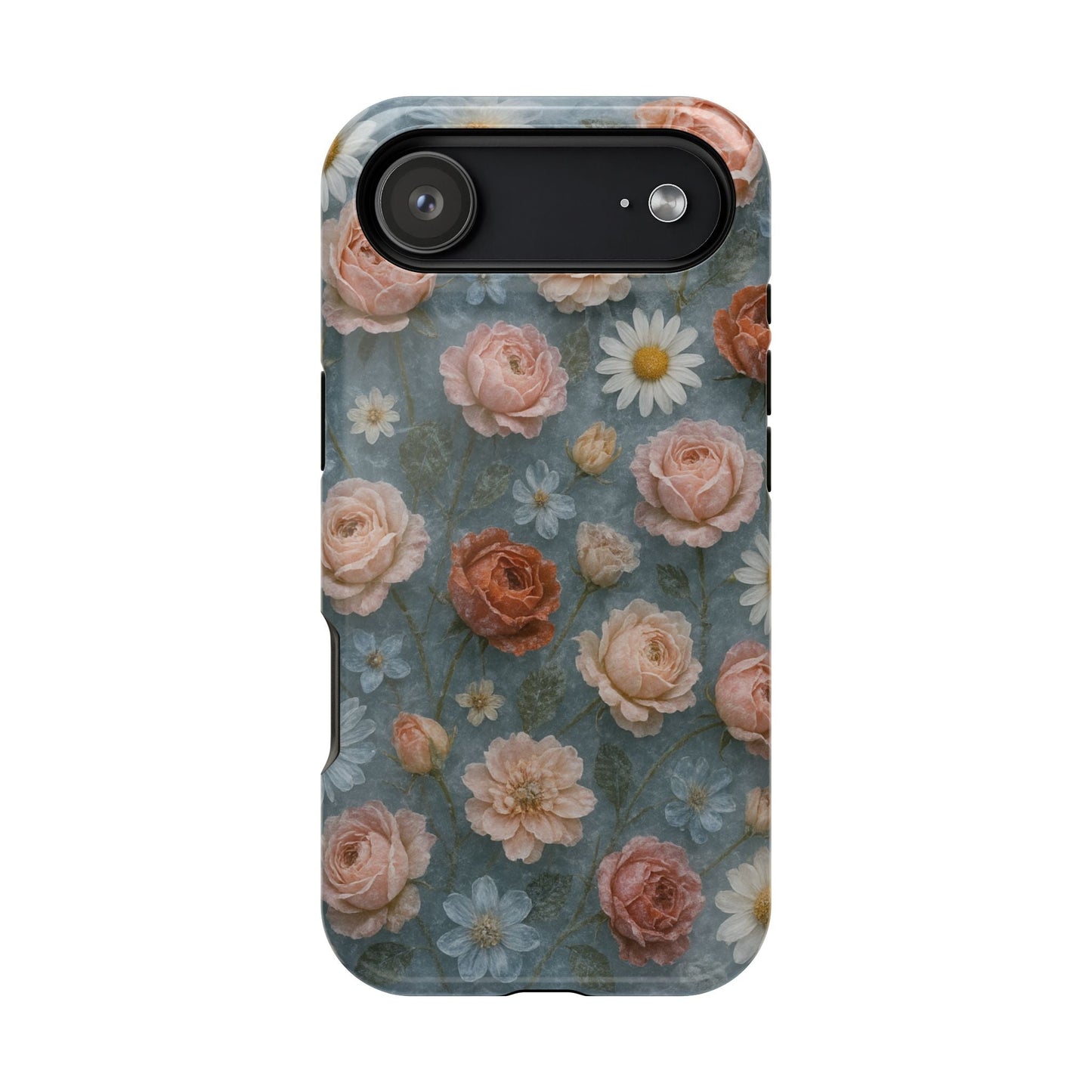 Frozen Floral Vintage Roses & Daisies iPhone Case with MagSafe compatibility  Shamo's iPhone 17 Air / Glossy