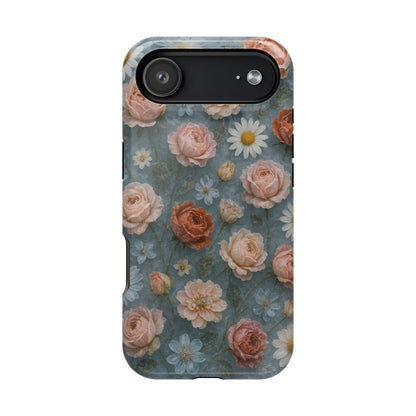 Frozen Floral Vintage Roses & Daisies iPhone Case with MagSafe compatibility  Shamo's iPhone 17 Air / Glossy