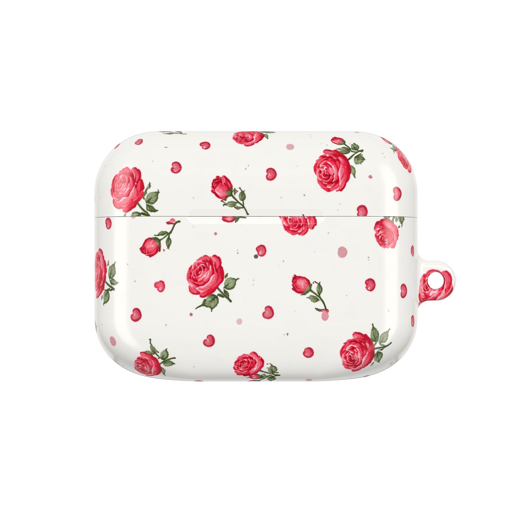 Floral Rose Pattern AirPod Case — Vintage Pink Rose Protective Cover - AirPods Pro Gen 1 / White / Glossy - Shamo's