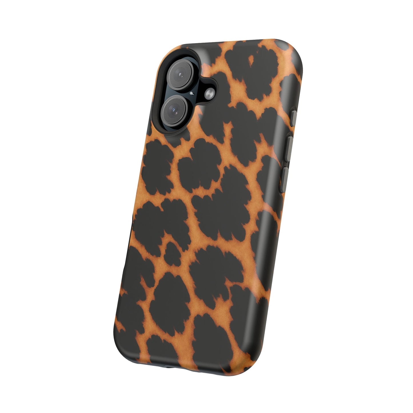 Leopard Print Impact-Resistant iPhone Case with MagSafe compatibility