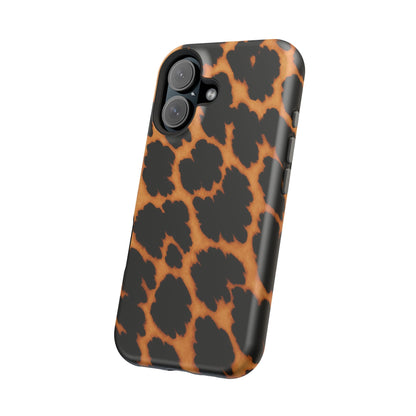 Leopard Print Impact-Resistant iPhone Case with MagSafe compatibility