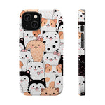 Cute Cartoon Cats & Puppies Phone Case with MagSafe Compatibility