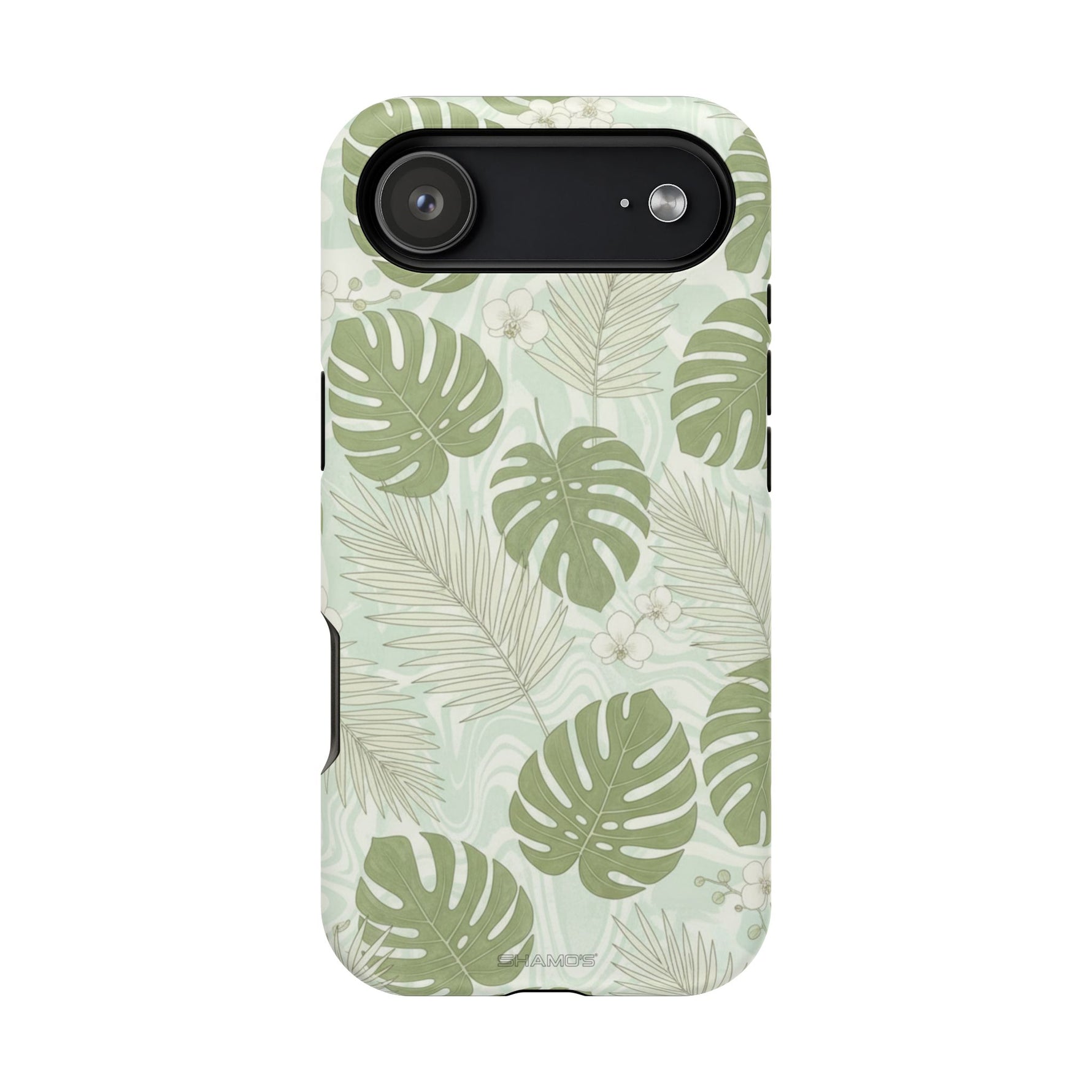 Tropical Monstera Phone Case, Impact-Resistant Magnetic iPhone Cover with MagSafe Compatibility