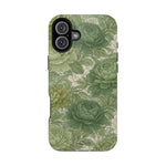 Green Succulent Floral Magnetic Impact-Resistant iPhone Case, MagSafe Compatible - iPhone 16 Plus / Glossy - Shamo's