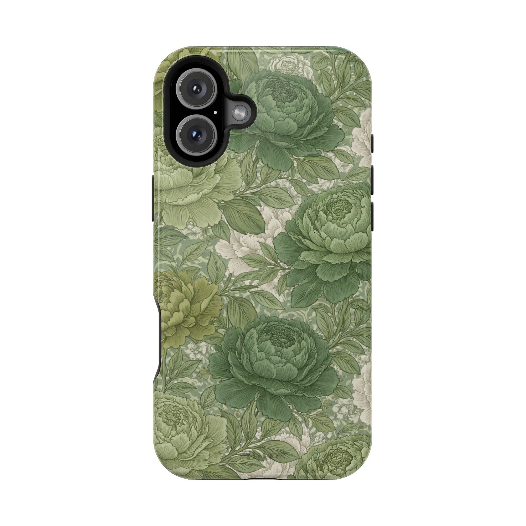 Green Succulent Floral Magnetic Impact-Resistant iPhone Case, MagSafe Compatible - iPhone 16 Plus / Glossy - Shamo's