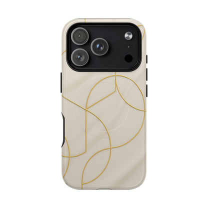 Gold Geometry on Silk Luxury Series iPhone Case with MagSafe - Shamo's
