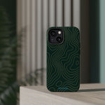 Topographic Green Magnetic Impact-Resistant iPhone Case | MagSafe compatible  Shamo's