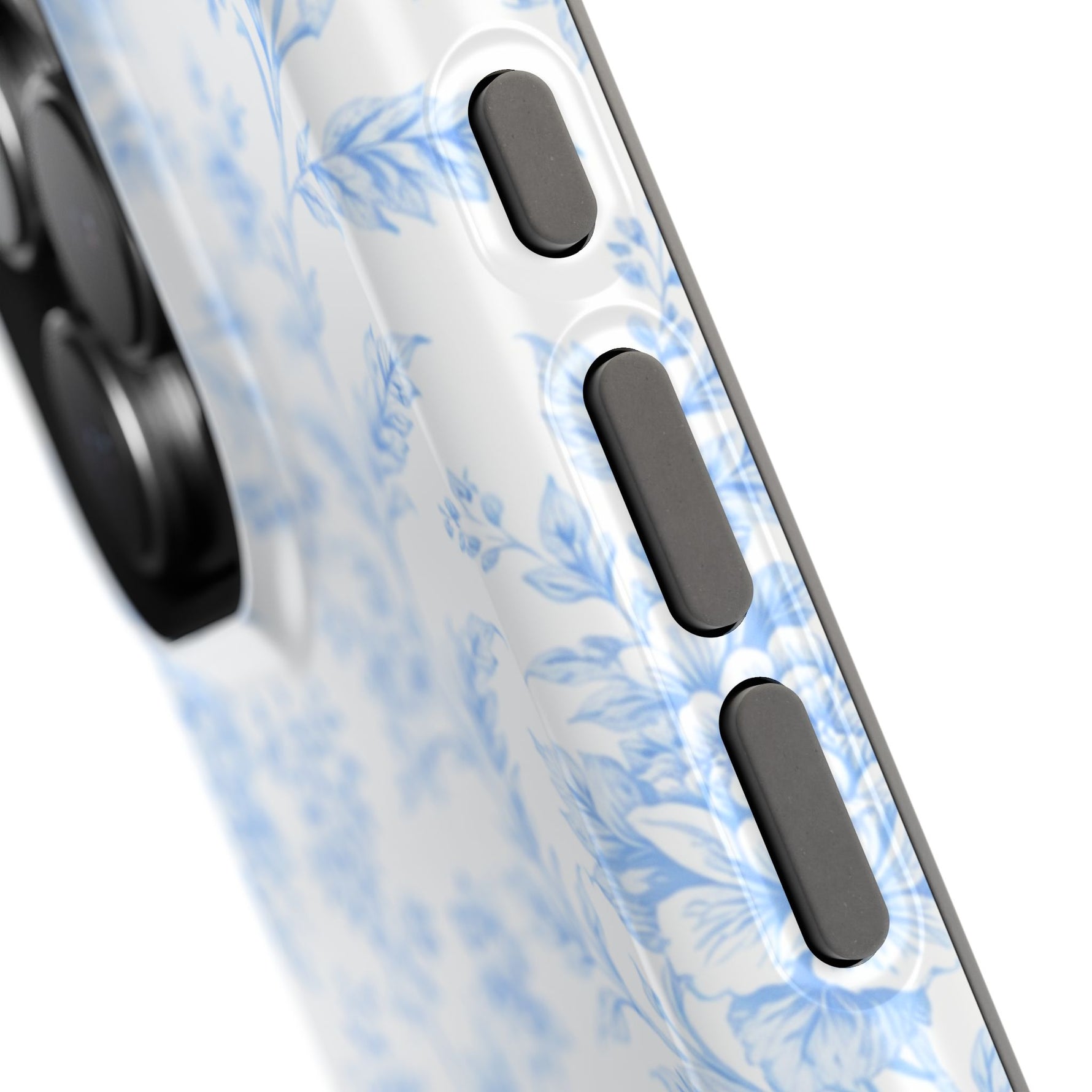 Preppy Look Blue Floral Impact-Resistant Phone Case and MagSafe Compatible