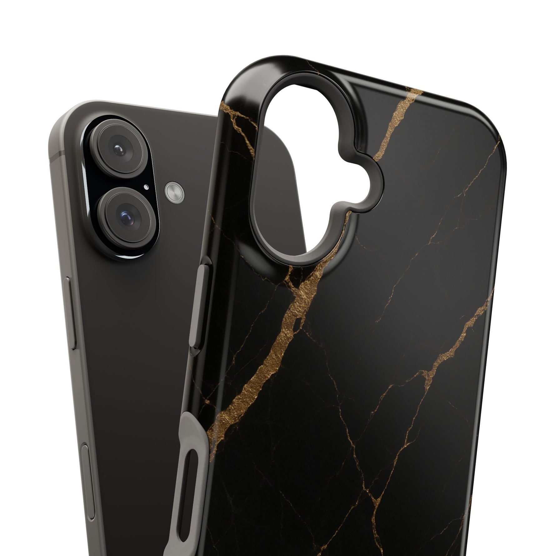Black & Gold Marble iPhone Case with MagSafe - iPhone 17 / Glossy - Shamo's