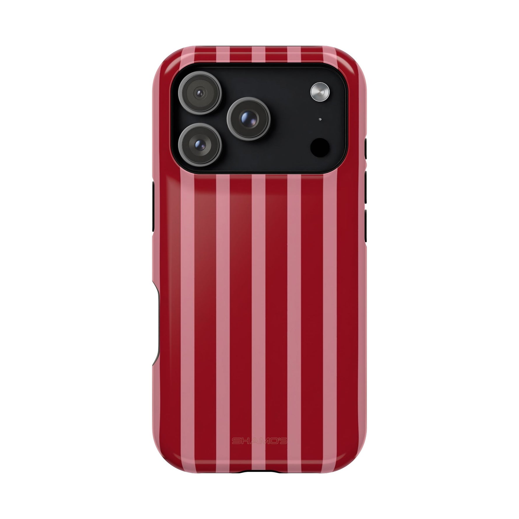 Red Burgundy  Stripes Magnetic Impact-Resistant Phone Case | MagSafe Compatible