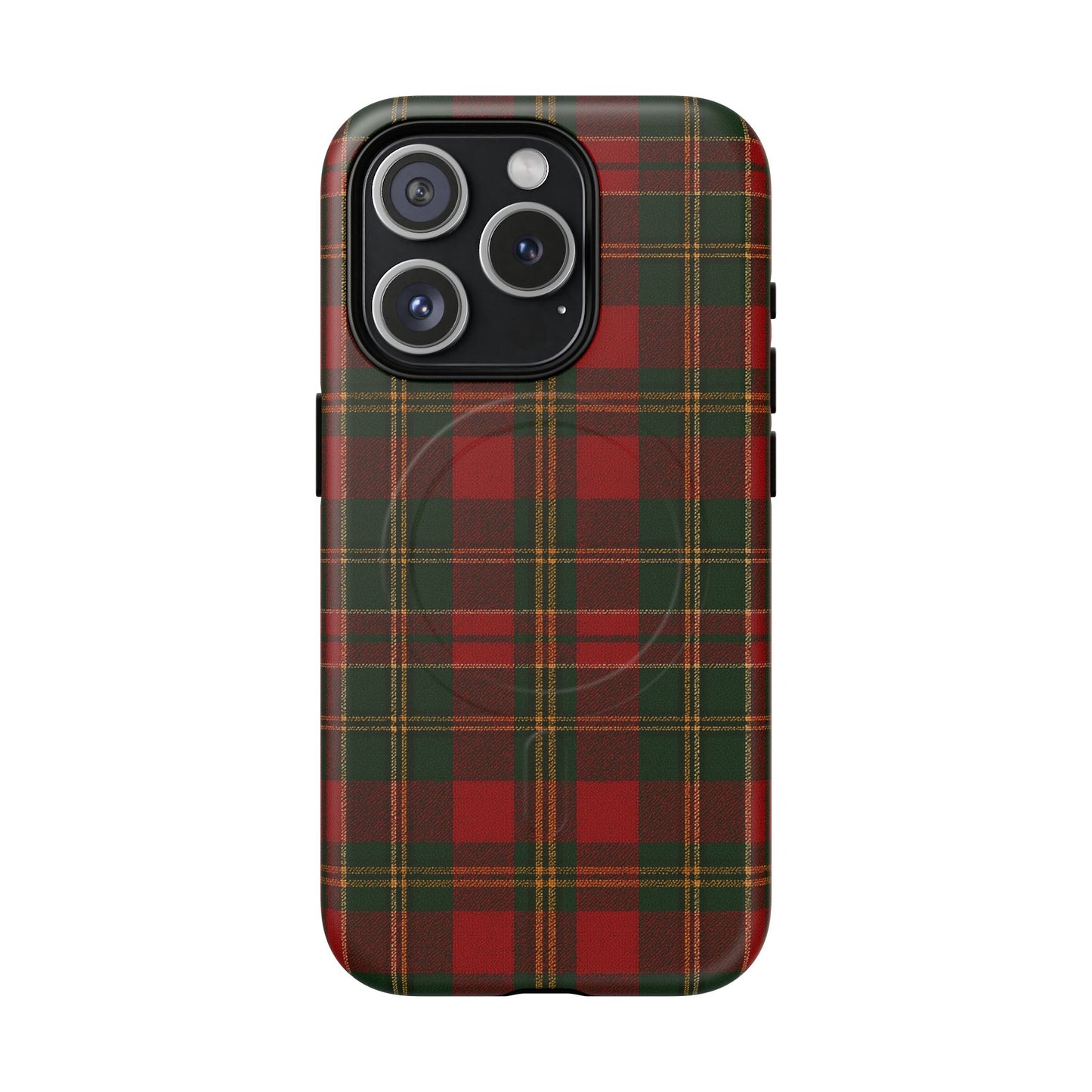 Plaid Holiday iPhone Case — Red & Green Tartan (MagSafe compatible)