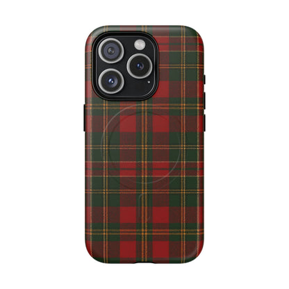 Plaid Holiday iPhone Case — Red & Green Tartan (MagSafe compatible)