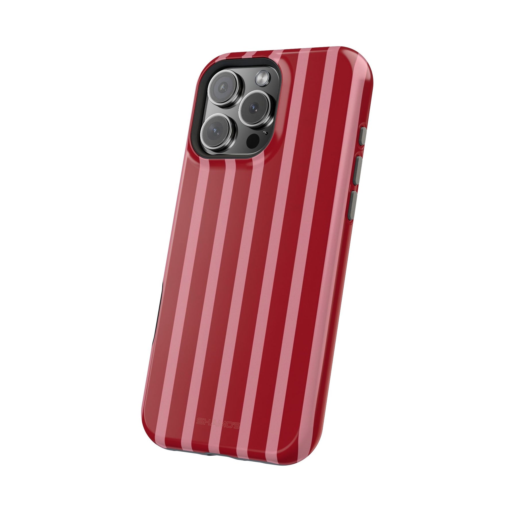 Red Burgundy  Stripes Magnetic Impact-Resistant Phone Case | MagSafe Compatible