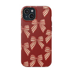 Holiday Red Bow iPhone Case — Impact‑Resistant iPhone Cover with MagSafe compatibility  Shamo's iPhone 15 Plus / Matte