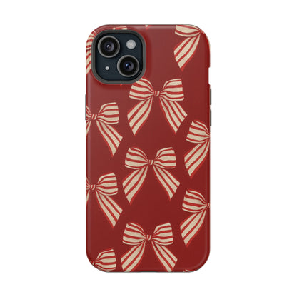 Holiday Red Bow iPhone Case — Impact‑Resistant iPhone Cover with MagSafe compatibility