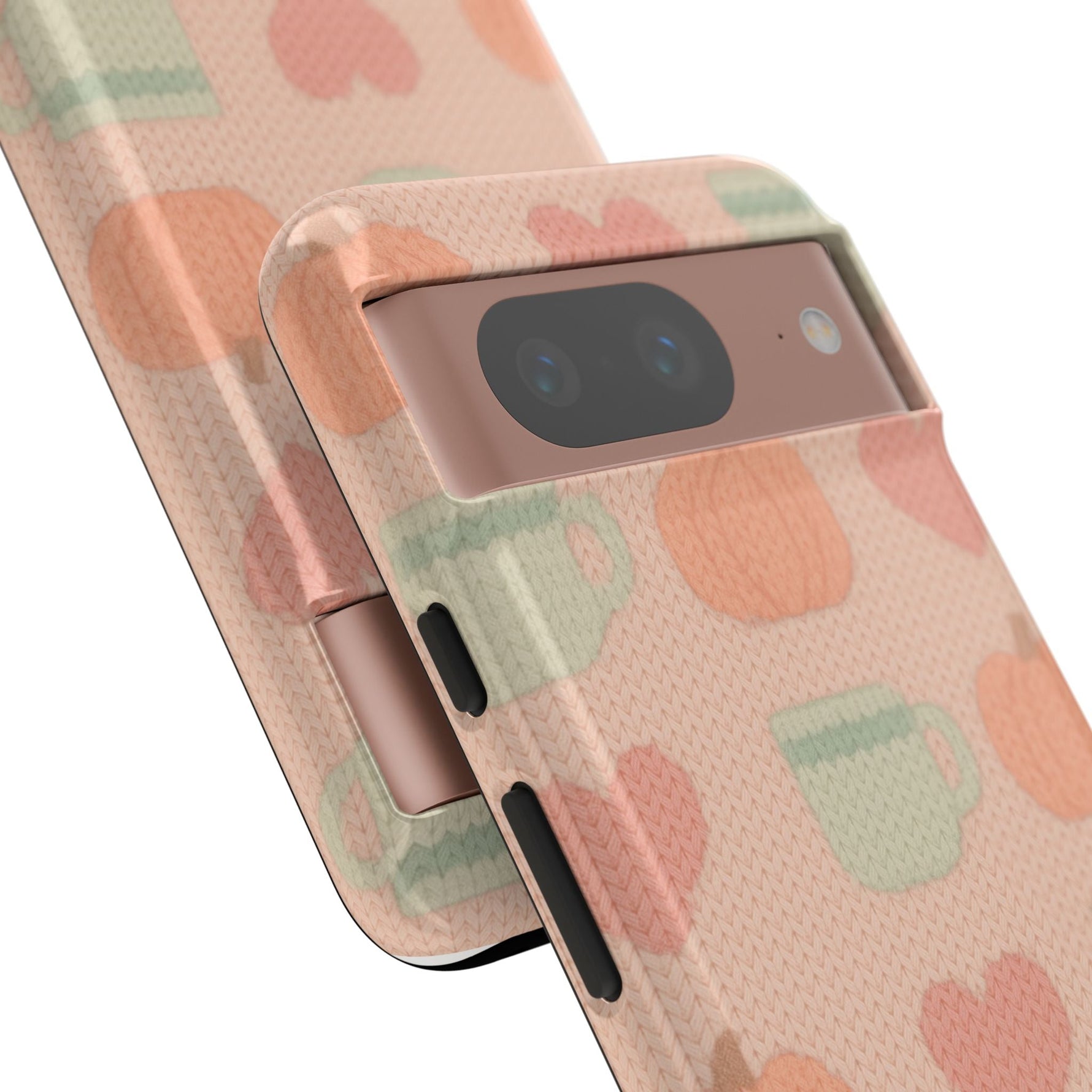 Autumn Cozy iPhone Case – Pumpkin, Heart & Coffee Cup Pattern  Shamo's