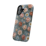 Frozen Floral Vintage Roses & Daisies iPhone Case with MagSafe compatibility  Shamo's