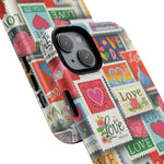 Vintage Romantic Love Stamp iPhone Case | Tough Protection + MagSafe