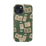 Botanical Journal Pattern iPhone Case | MagSafe Compatible Impact-Resistant Protective Cover