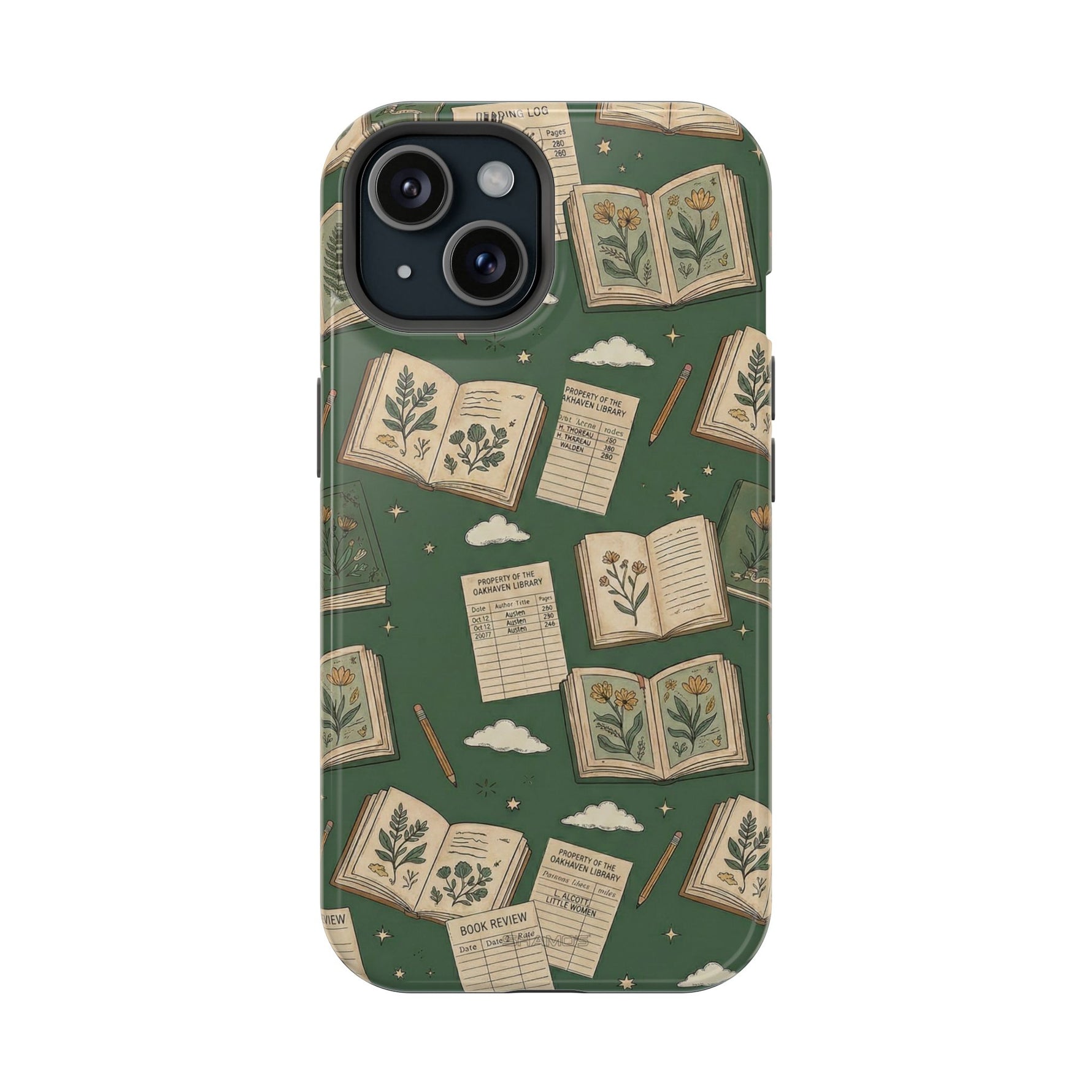 Botanical Journal Pattern iPhone Case | MagSafe Compatible Impact-Resistant Protective Cover