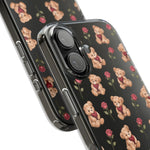 Romantic Teddy Bear Impact-Resistant Phone Case with Heart Design