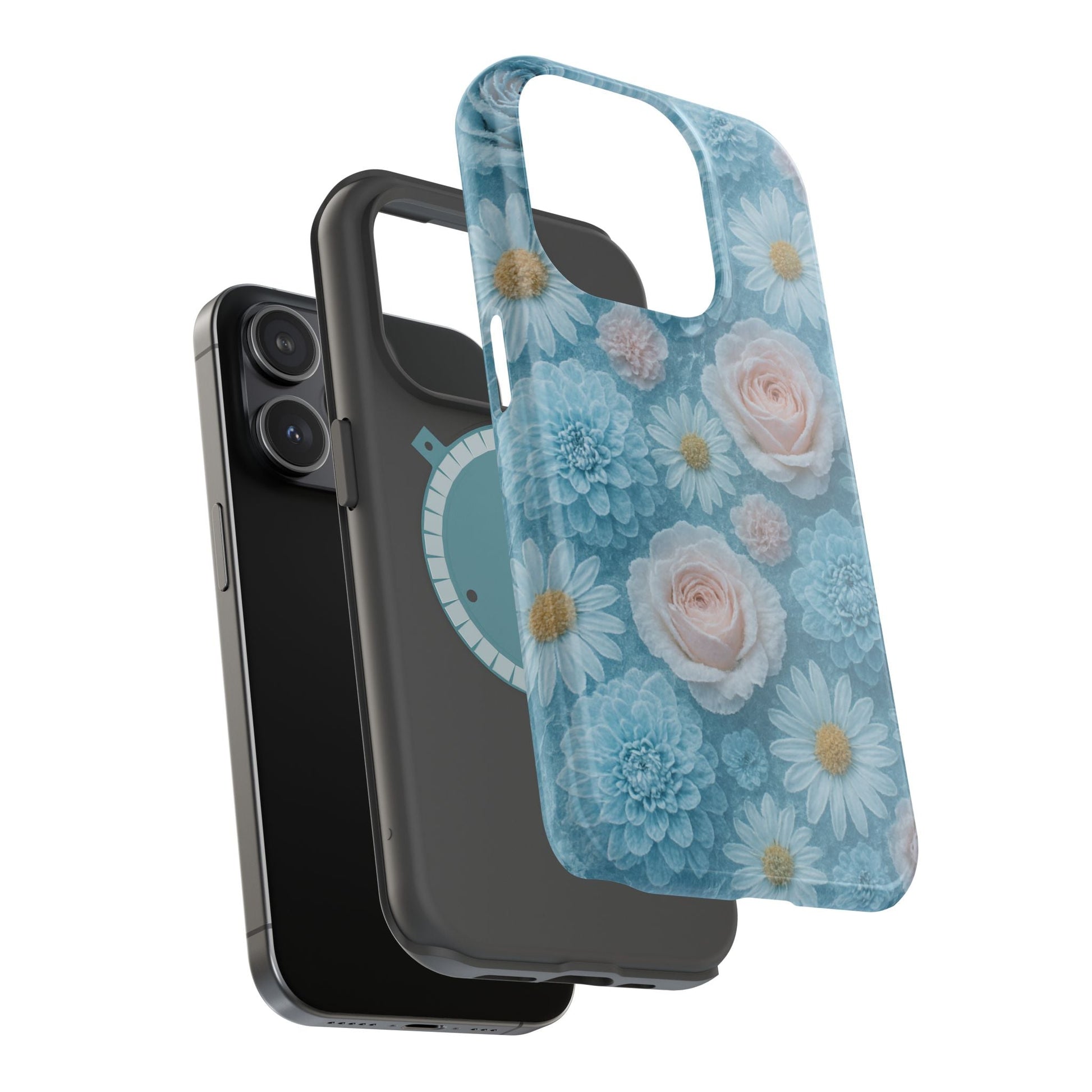 Frozen Floral Rose & Daisy Impact iPhone Case | MagSafe compatible  Shamo's