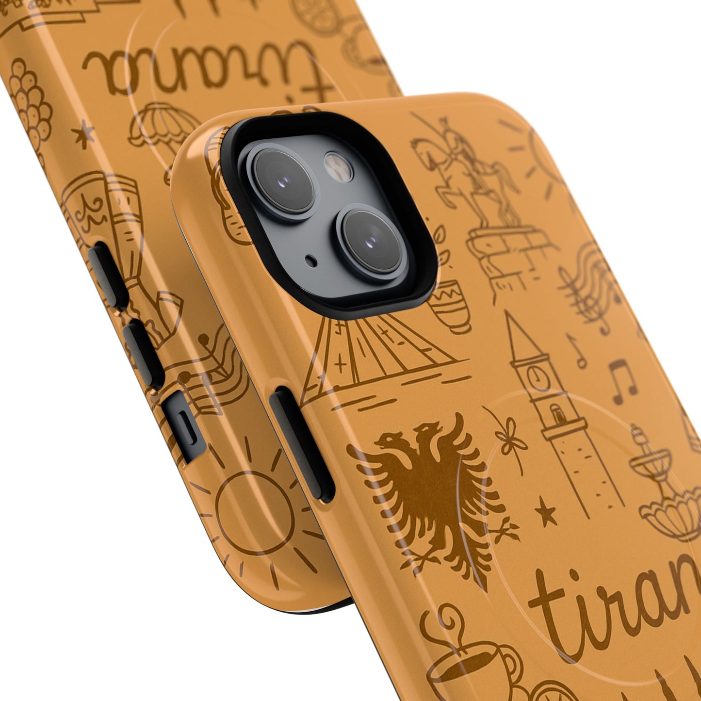 Tirana Illustrated Hand-Drawn iPhone Case — Albanian Landmarks & Icons | MagSafe compatible