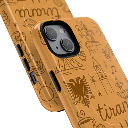 Tirana Illustrated Hand-Drawn iPhone Case — Albanian Landmarks & Icons | MagSafe compatible