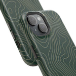 Topographic Green Magnetic Impact-Resistant iPhone Case | MagSafe compatible  Shamo's