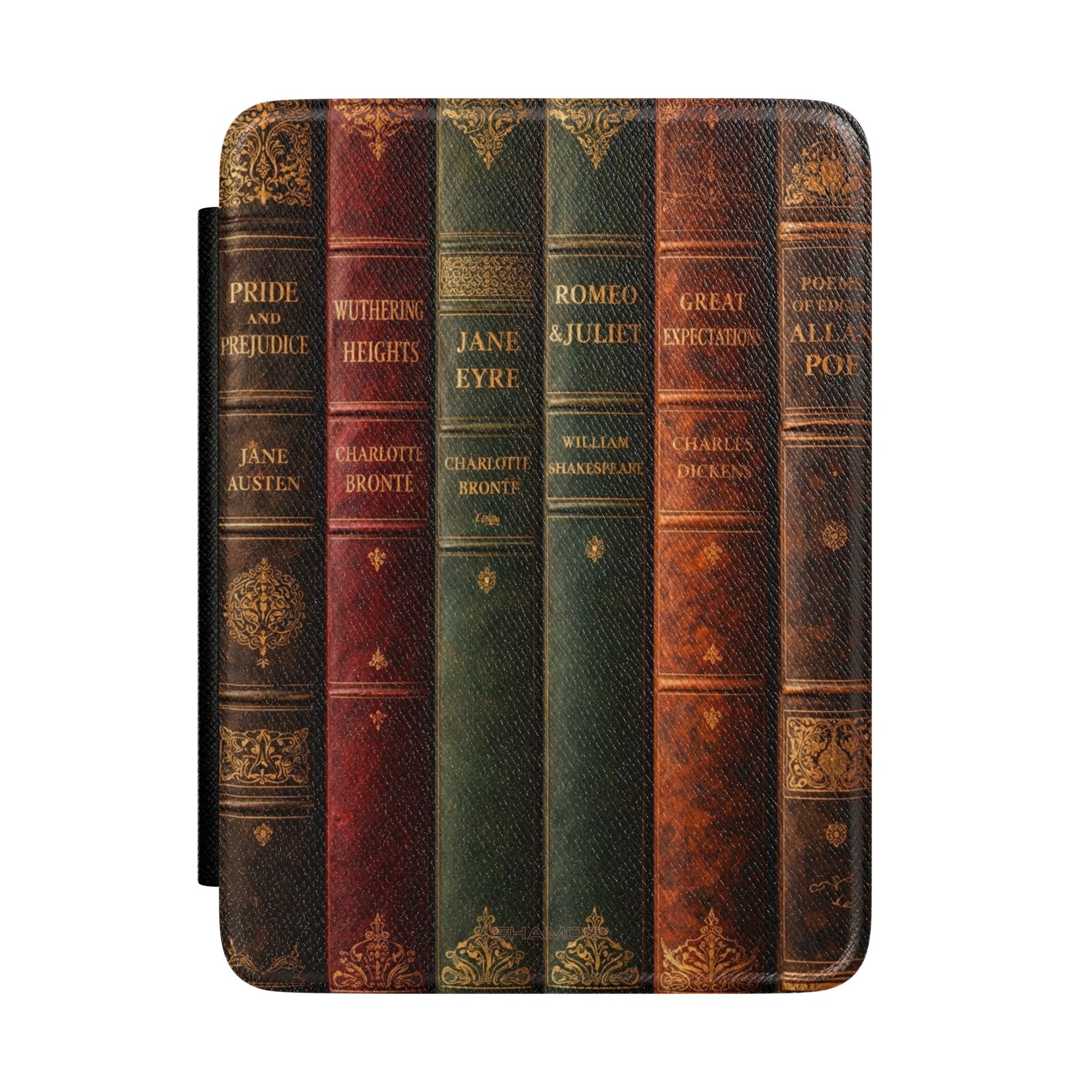 Vintage Leather Books Kindle Case — Classic Library E-Reader Cover