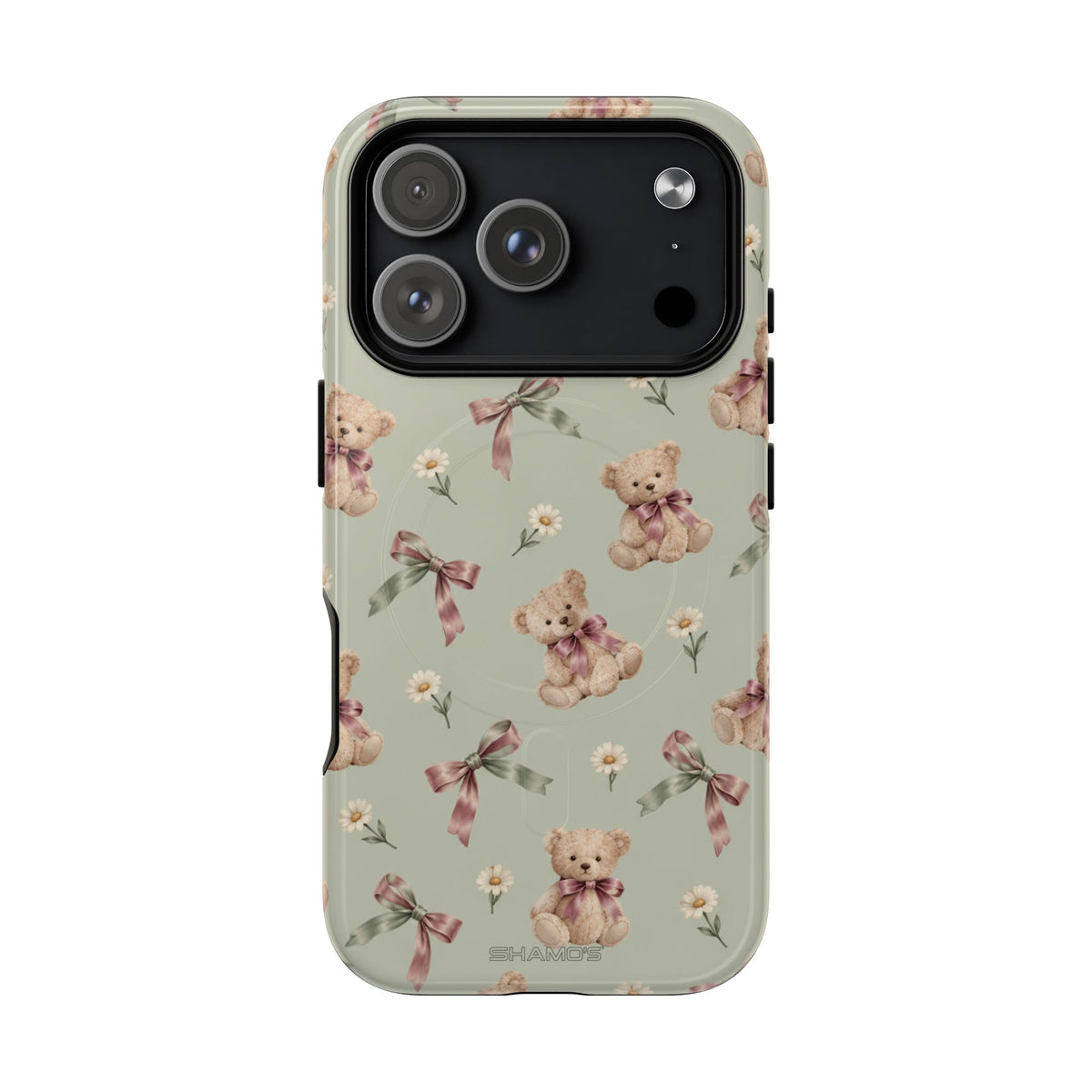 Funda para iPhone con lazo y osito de peluche con MagSafe
