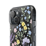 Clear Floral Impact-Resistant Phone Case — Pastel Wildflower Design
