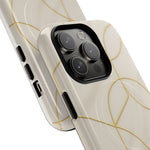 Gold Geometry on Silk Luxury Series iPhone Case with MagSafe  Shamo's