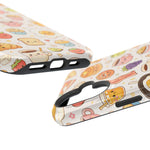 Kawaii Breakfast Pattern Magnetic Phone Case, Cute Cartoon Food Impact-Resistant Cover, MagSafe Compatible
