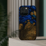 Blue Swirl & Burl Wood Impact iPhone Case | MagSafe compatible  Shamo's