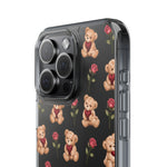 Romantic Teddy Bear Impact-Resistant Phone Case with Heart Design