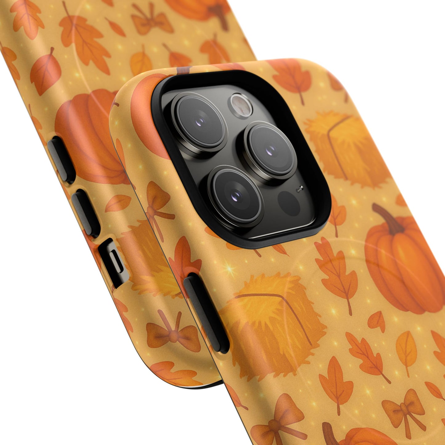 Autumn Harvest iPhone Case — Pumpkin & Haystack Fall with MagSafe