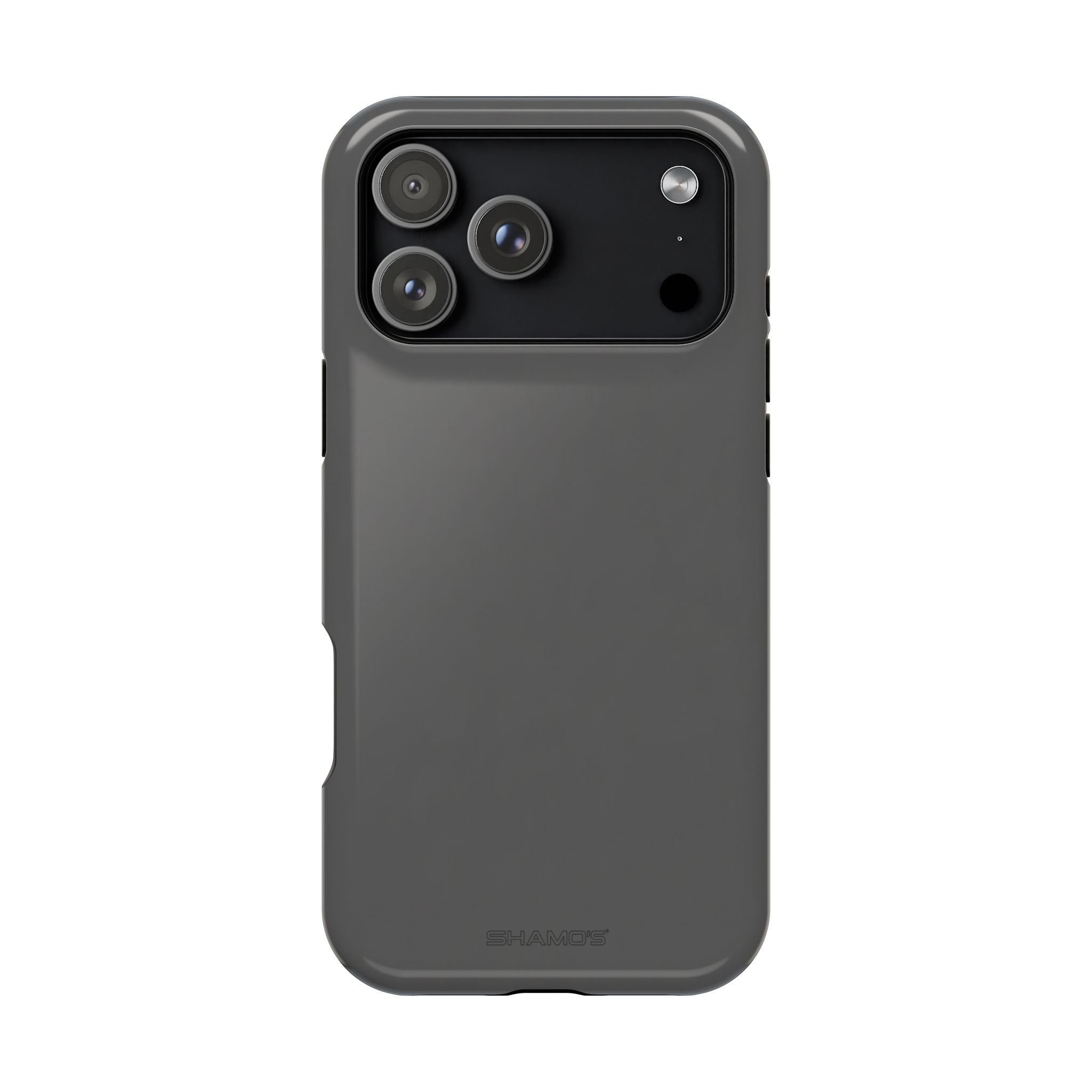 Charcoal Ink Black Solid Color Impact-Resistant iPhone Case | Slim Shockproof Magsafe-Compatible - iPhone 17 Pro Max / Glossy - Shamo's