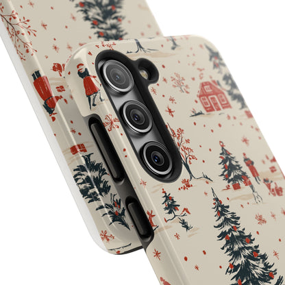 Winter Village Holiday Tough iPhone Case — Vintage Holidays & Snow Scene