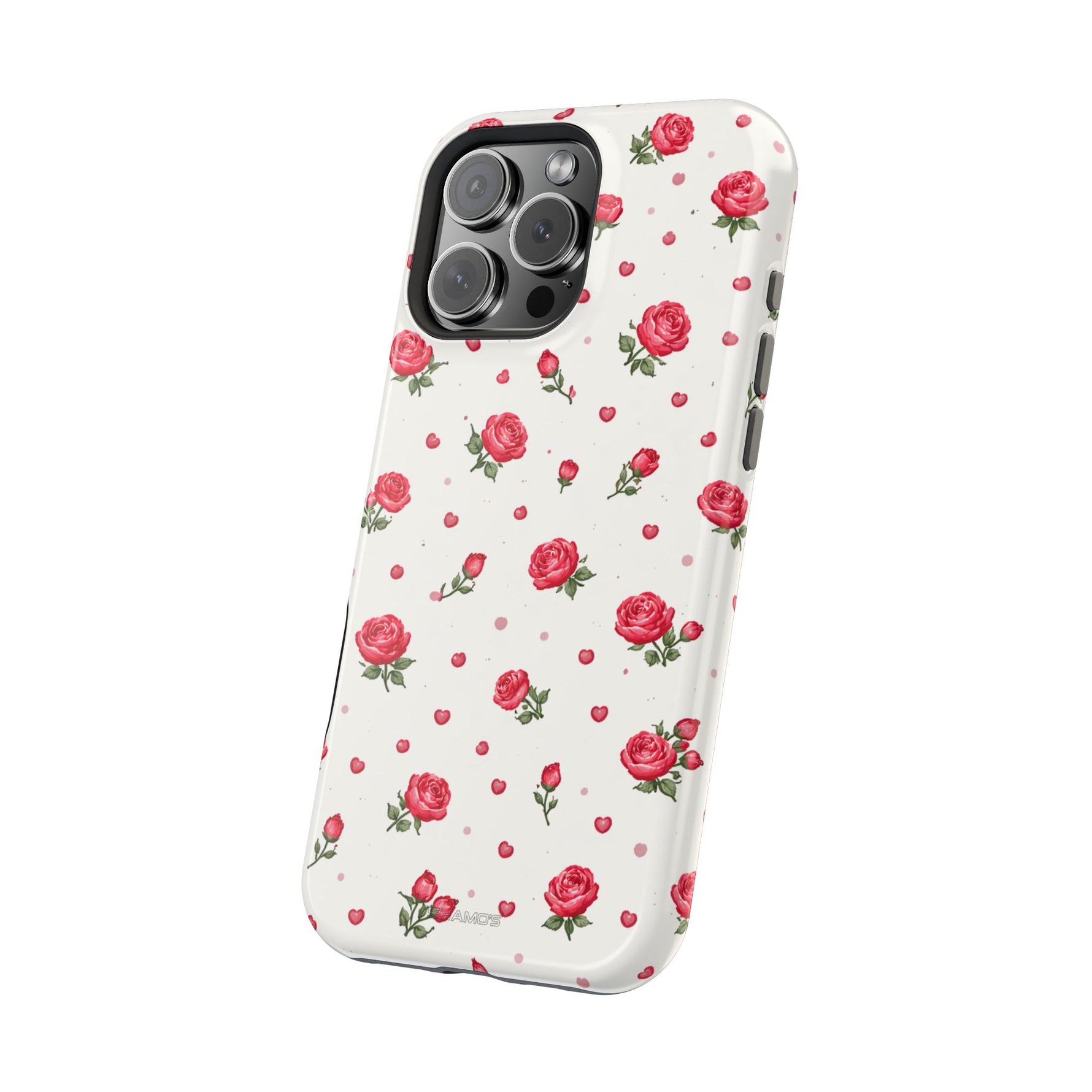 Rose Pattern Impact-Resistant iPhone Case | MagSafe